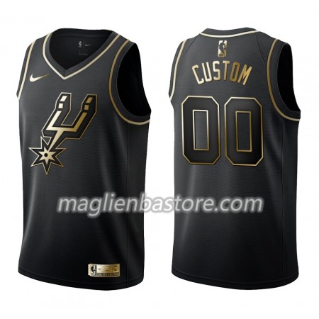 Maglia NBA San Antonio Spurs Personalizzate Nike Nero Golden Edition Swingman - Uomo